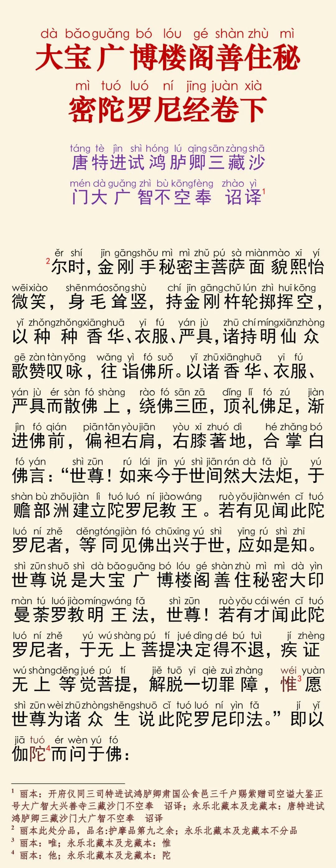 大宝广博楼阁善住秘密陀罗尼经3-5