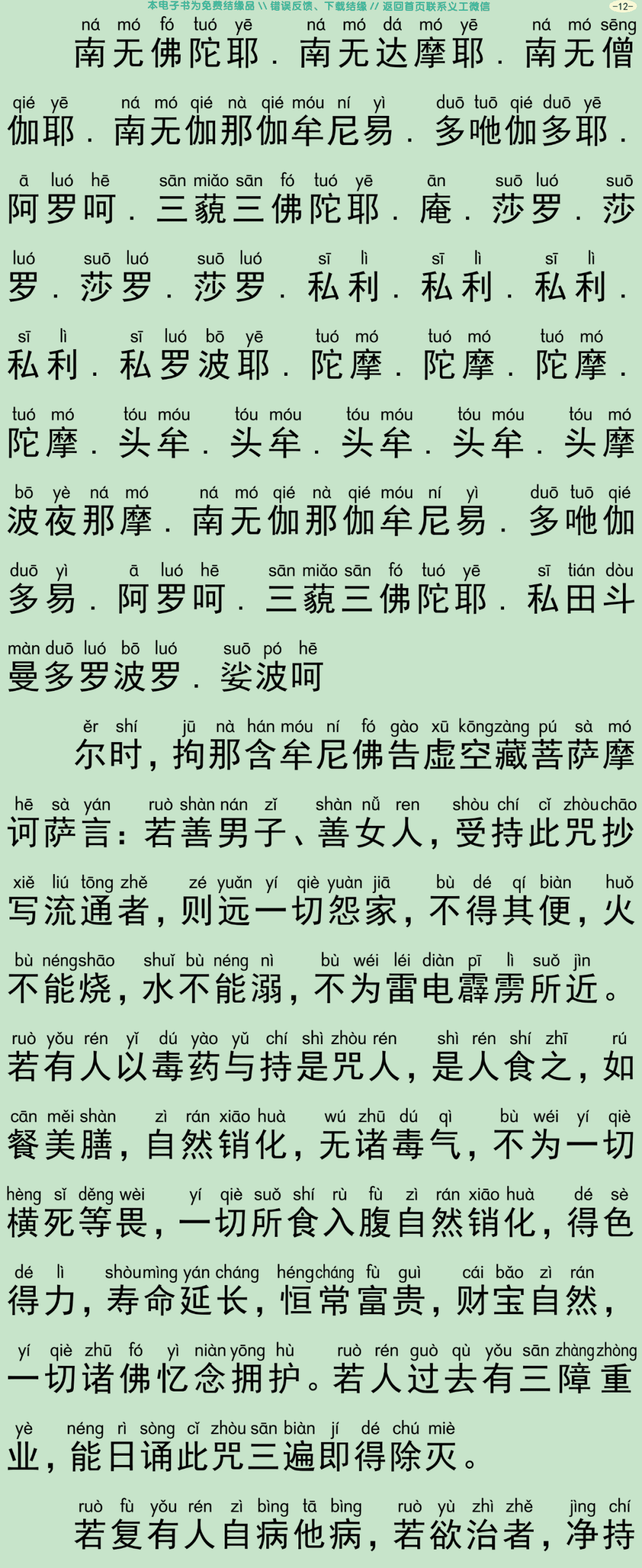 虚空藏菩萨问七佛陀罗尼咒经15