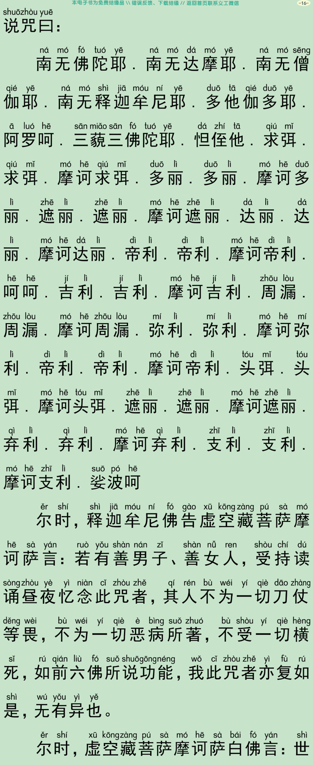 虚空藏菩萨问七佛陀罗尼咒经19